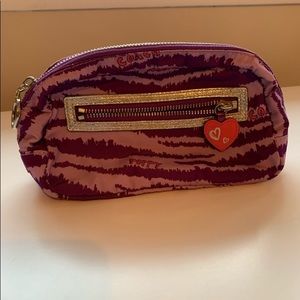 Coach | coach poppy small purple zebra print mini makeup bag cosmetic bag-